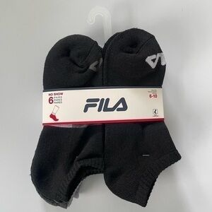 Fila women’s no show socks 6 pairs size 4-10 black gray